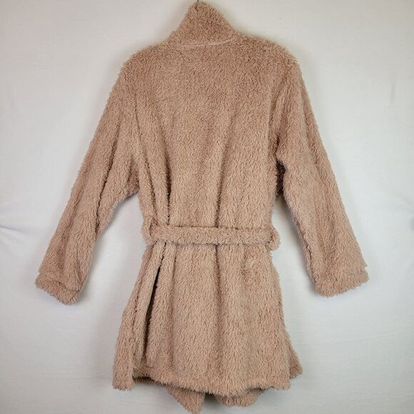 Natori Womens Furry Belted Short Bath Robe Size Large Pink Loungewear Comfort - Picture 6 of 6